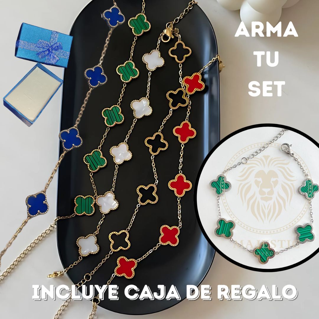 Set Pulseras Golden®Trébol: Arma tu Set +Cajas Regalo