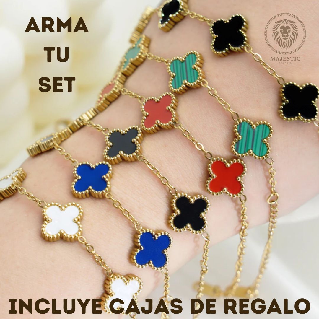 Set Pulseras Golden®Trébol: Arma tu Set +Cajas Regalo