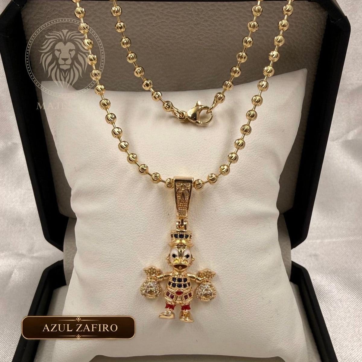 Set®Fortuna Cadena Militar + Dije Bañados en Oro 18K