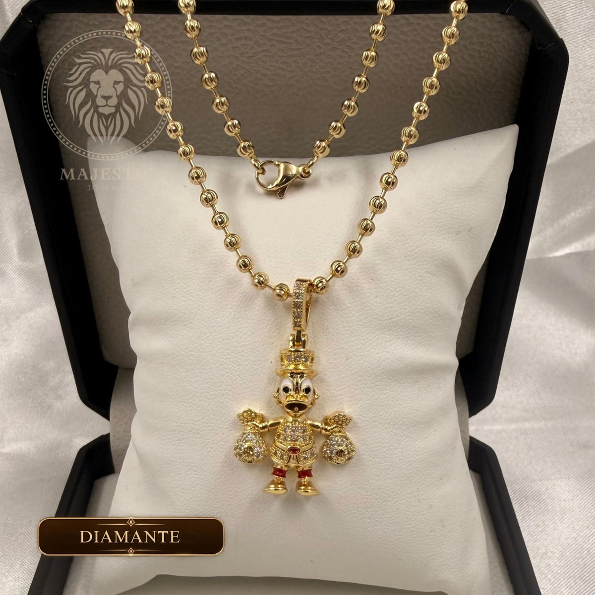 Set®Fortuna Cadena Militar + Dije Bañados en Oro 18K